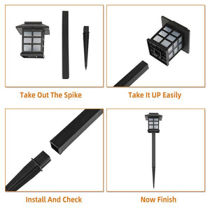 6pcs White LED Solar Lantern Torch Light Set