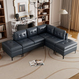 94.88" L-Shaped Sectional Sofa Couch with Storage Ottoman