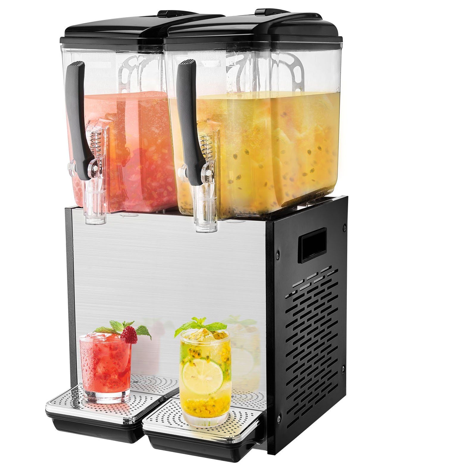 Commercial Beverage Dispenser - 12L x 2 Tanks, Cold Juice and Ice Drink Machine