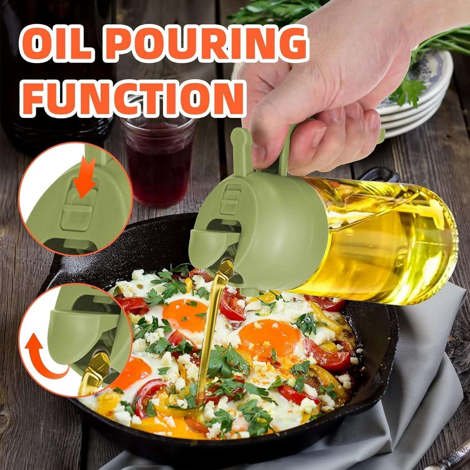 16oz 2-in-1 Oil Dispenser and Sprayer for Cooking, 470ml