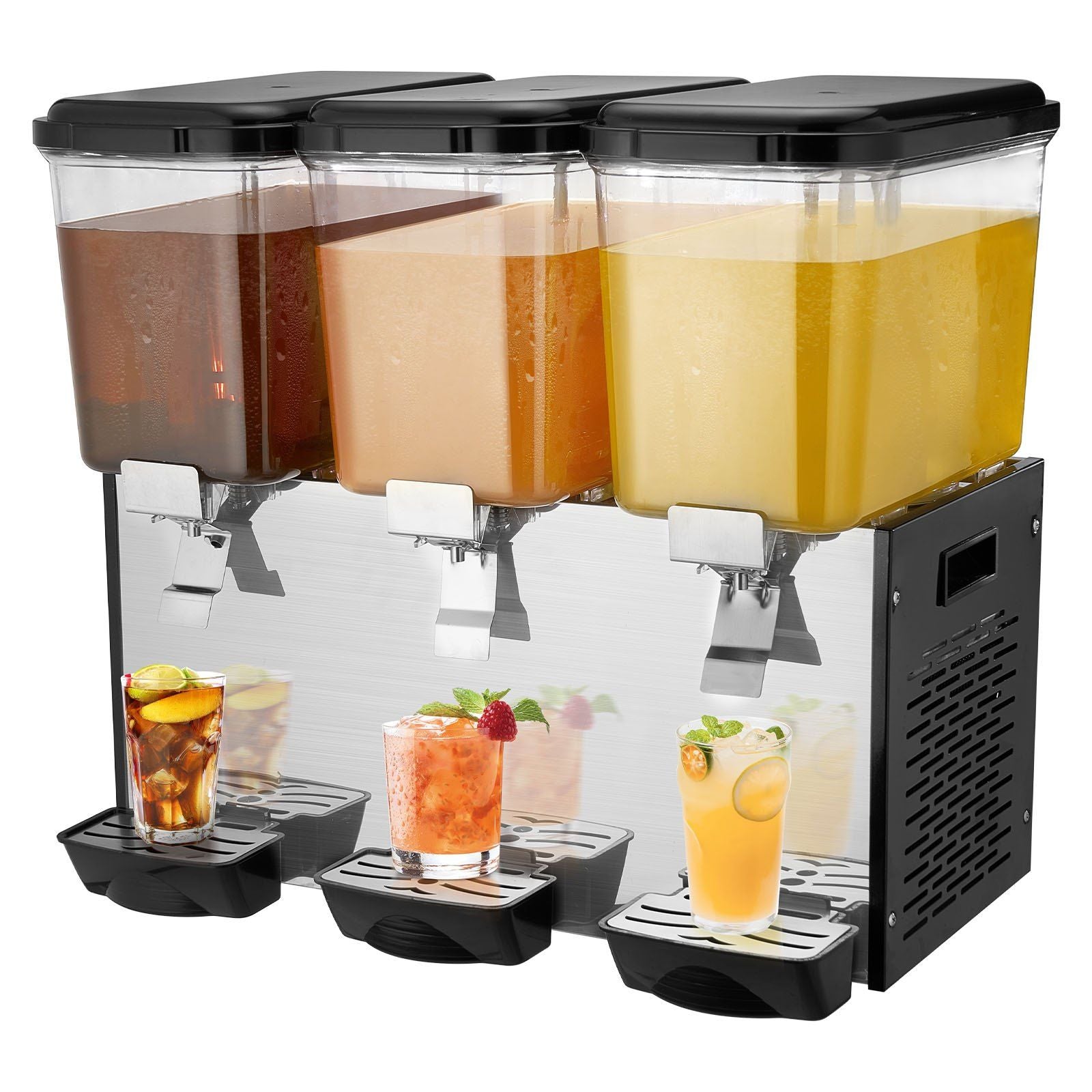 Commercial Beverage Dispenser 18L x 3 Tanks Cold Juice Ice Drink Dispenser