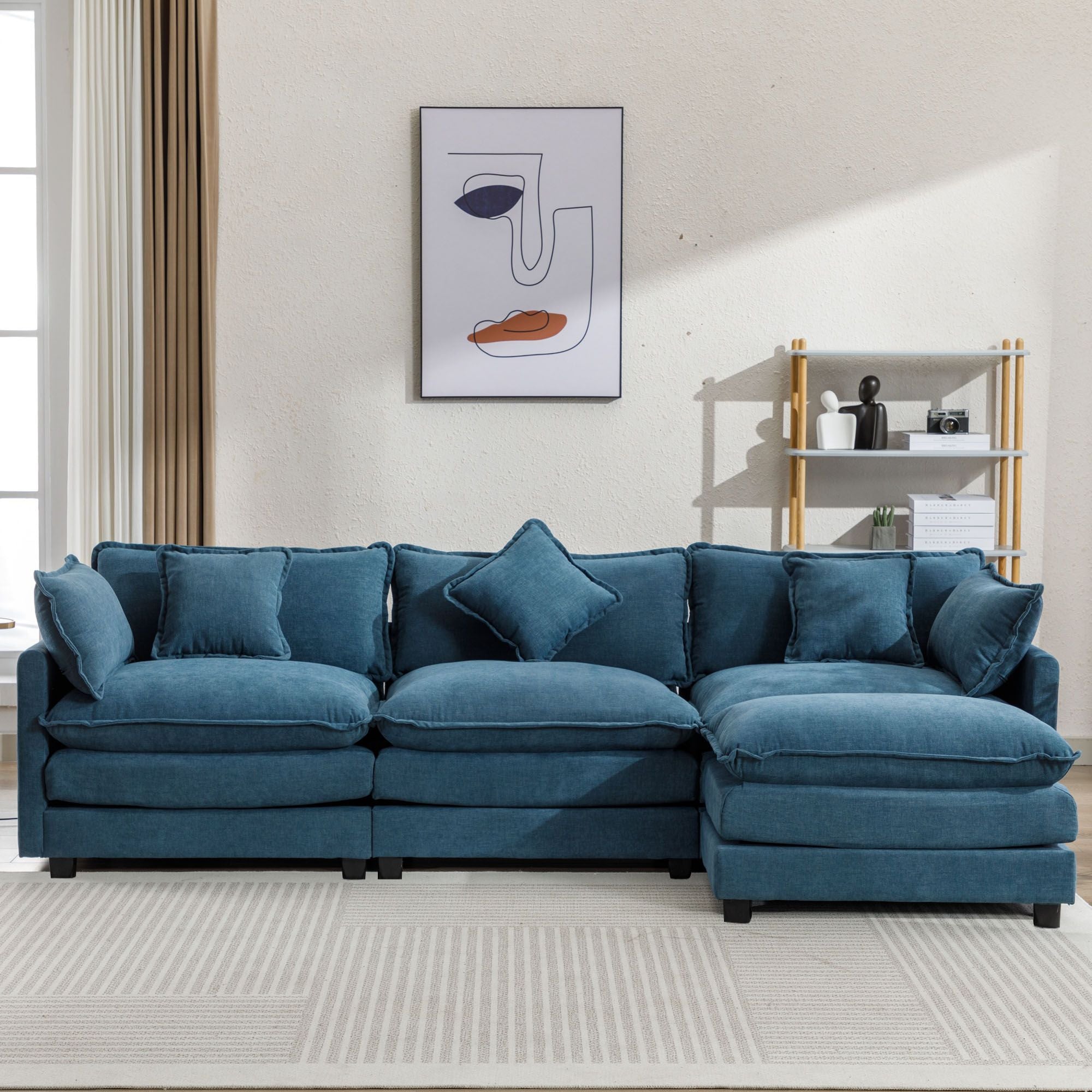 L-Shape Sofa with Ottoman