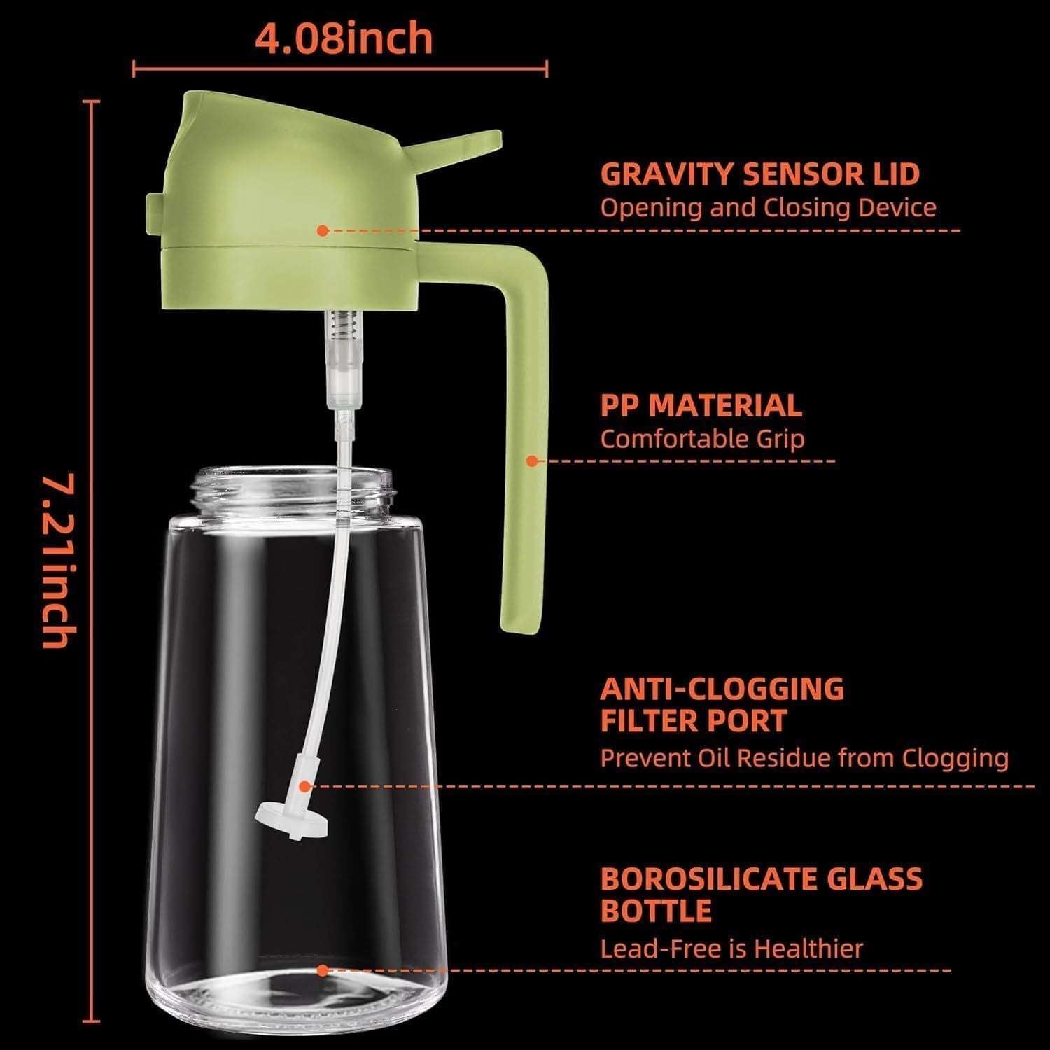 16oz 2-in-1 Oil Dispenser and Sprayer for Cooking, 470ml