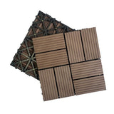 20pcs Wood Plastic Composite Deck Tiles, 12x12in