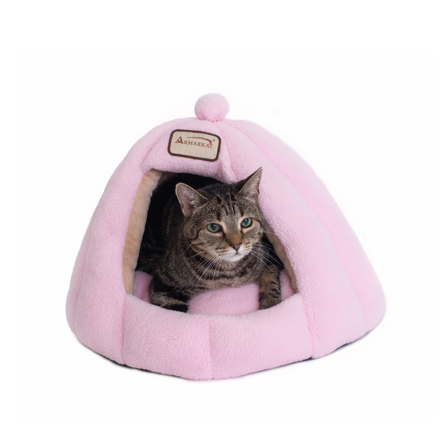 Soft Plush Cat Bed – Pink