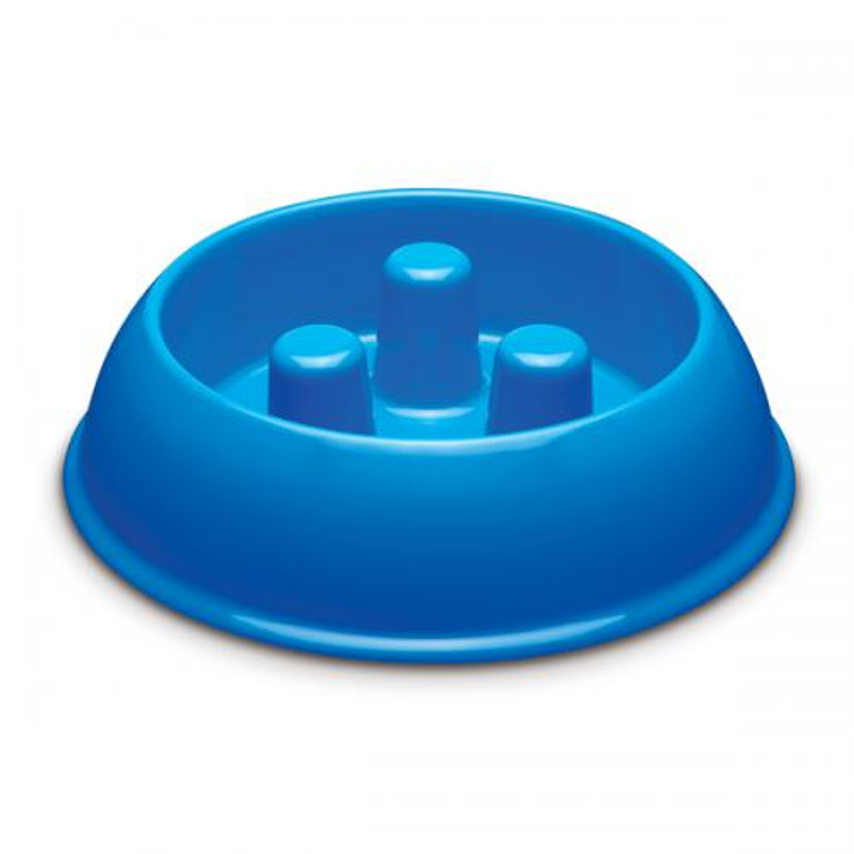 40 oz Plastic Slow-Feeder Pet Bowl – Blue