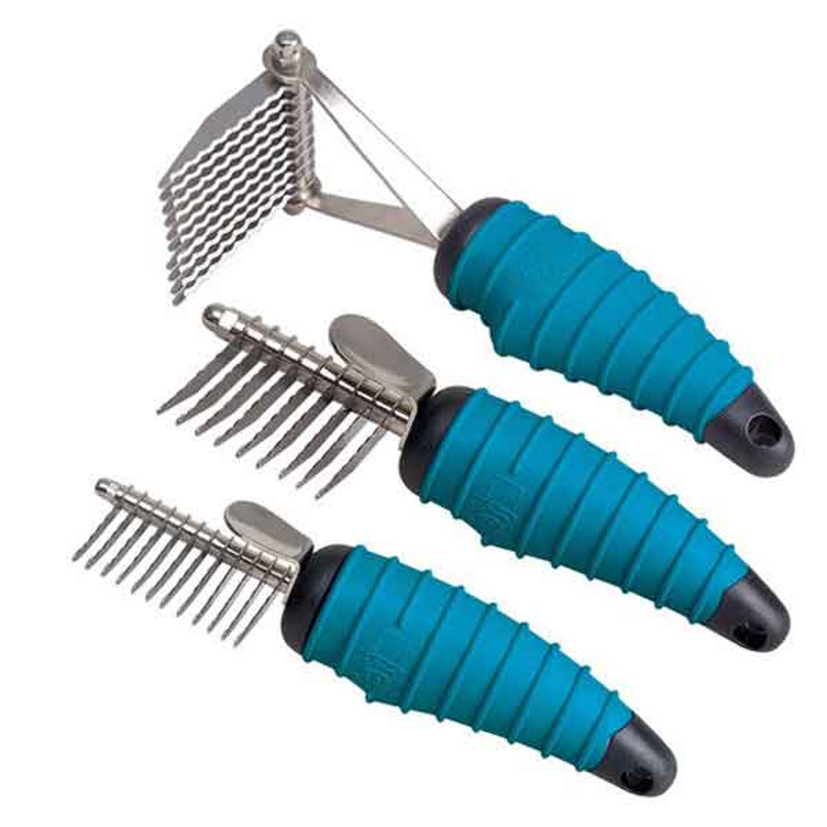 Ergonomic 10-Blade Pet Dematting Rake