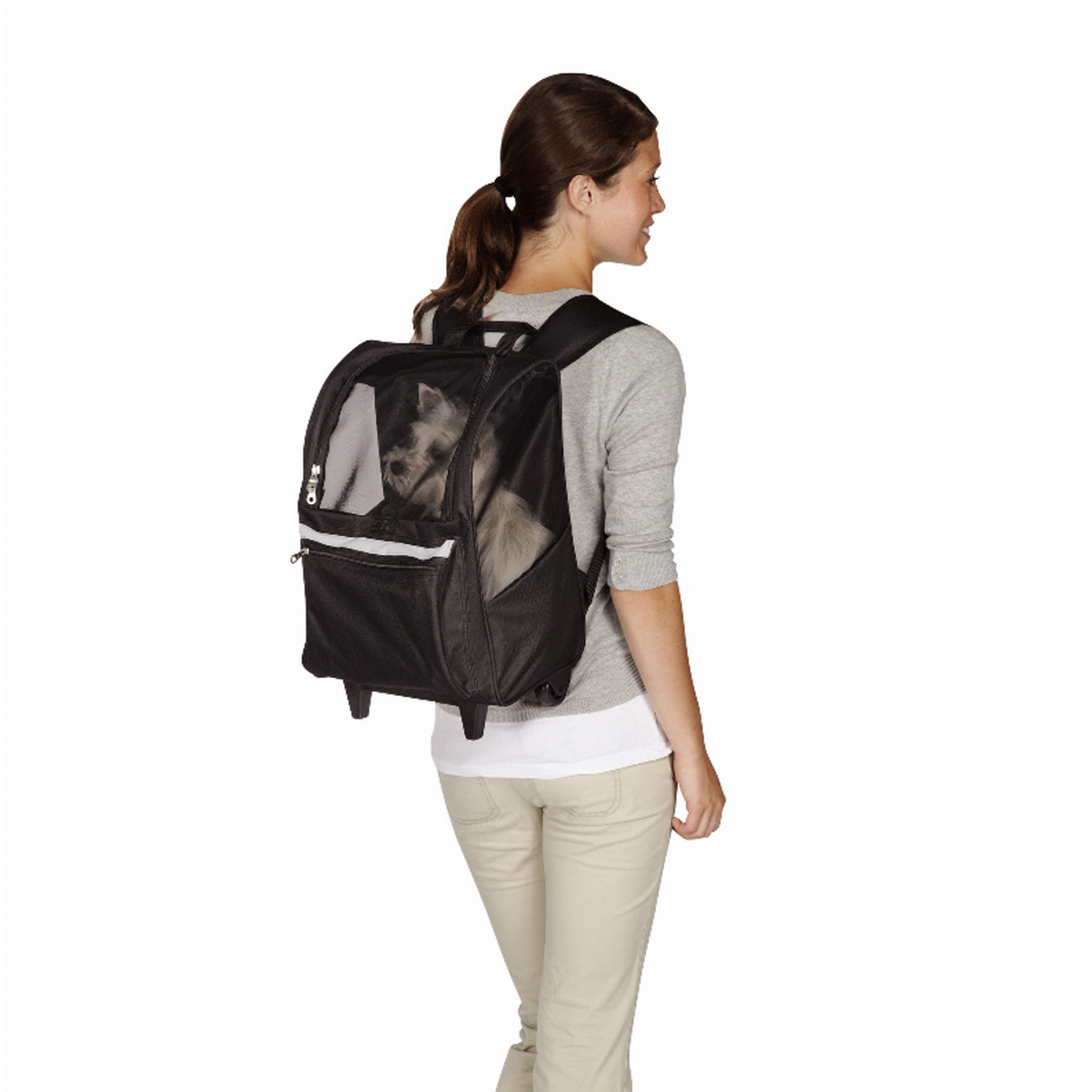 On-the-Go Rolling Pet Backpack – Black